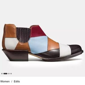 Coach Patchwork Bandit Boots Leather Sold Out Online Womens Size 7 Leather